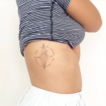 Wave and rhombus tattoo by taylor kaclik