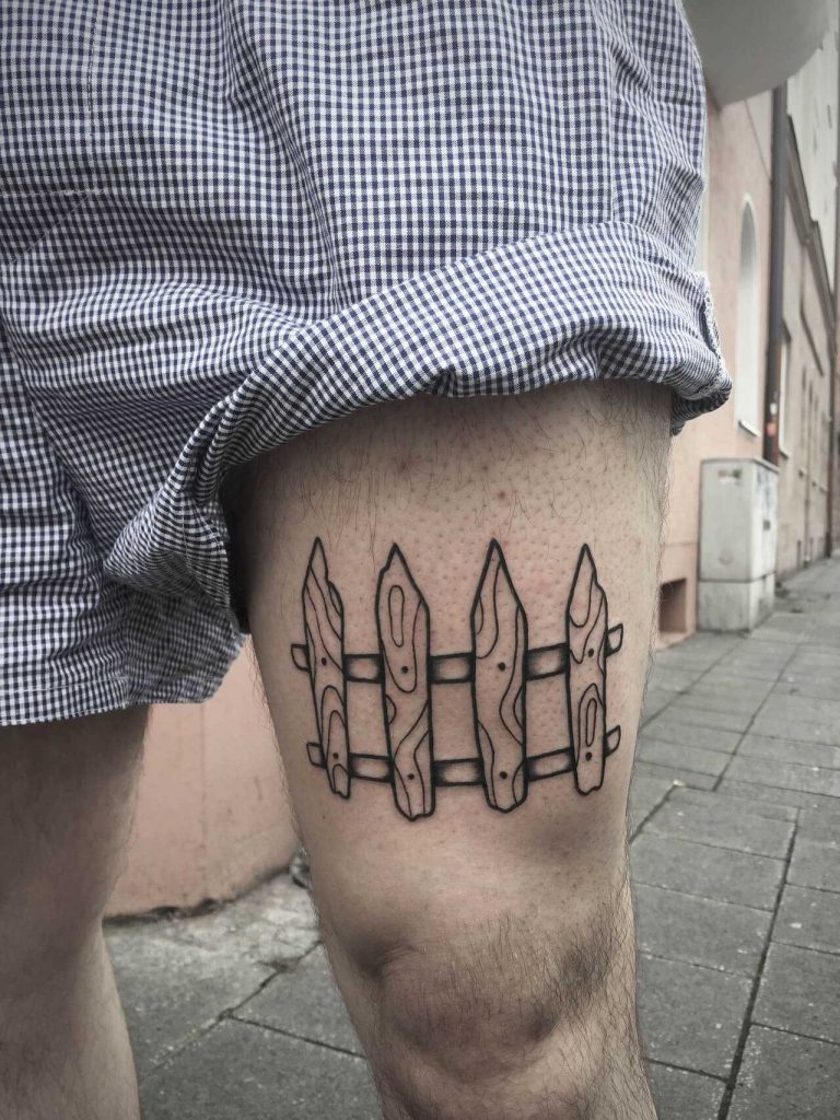 Wooden fence tattoo