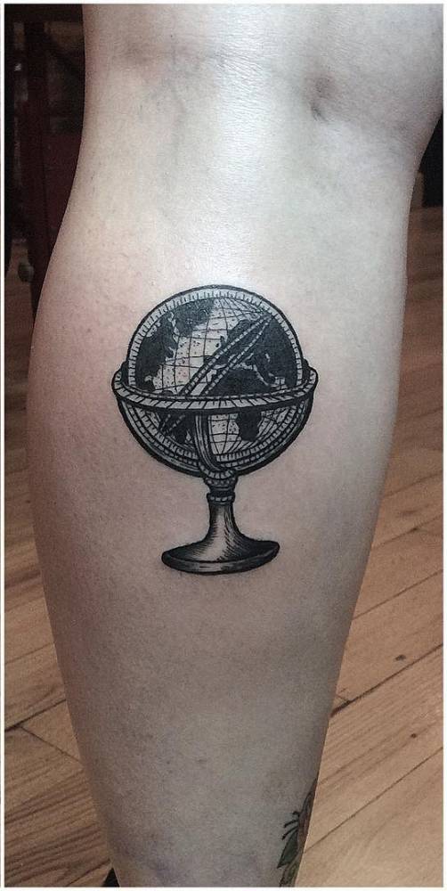 World globe tattoo