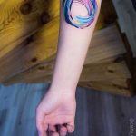 Abstract circle tattoo by Sasha Marsh