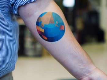 Abstract earth tattoo by sasha unisex