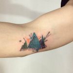 Abstract mountains on the forearm