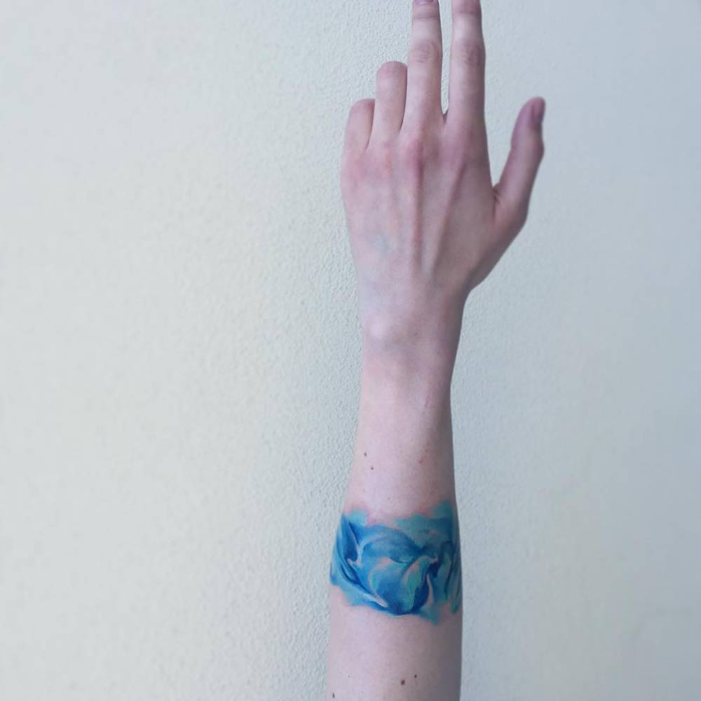 Abstract watercolor armband tattoo 