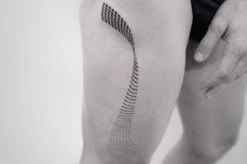 Abstract wavy line tattoo by Kevin King