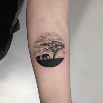 African landscape tattoo