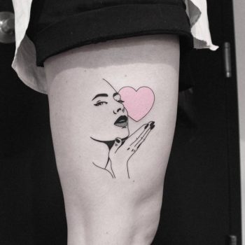 Air kiss tattoo by Brendon Welfare Dentist