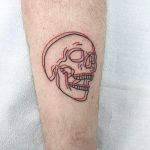 Anaglyph black and red skull
