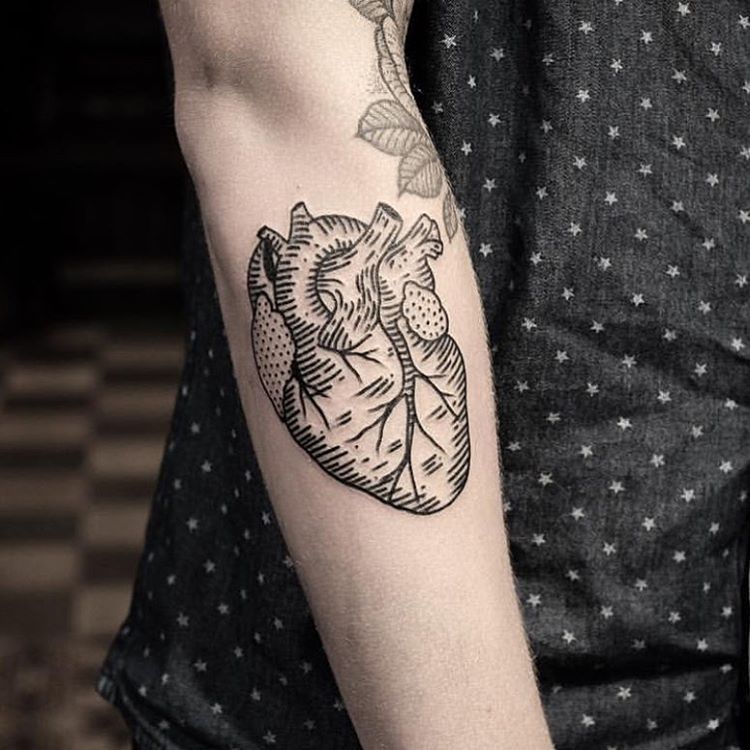 Anatomical heart tattoo by jonas ribeiro