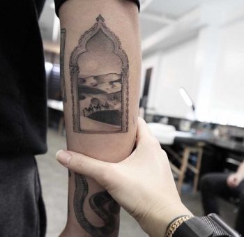 Arabic landscape tattoo