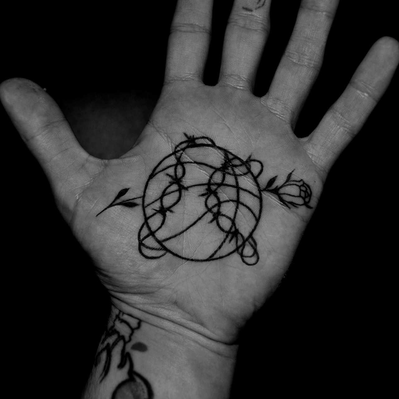 Basketball ball and rose tattoo by Berkin Donmezz