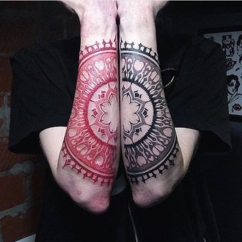 Black and red mandala by Roman Melnikov Plebey