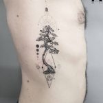 Bonzai tree tattoo on the rib cage