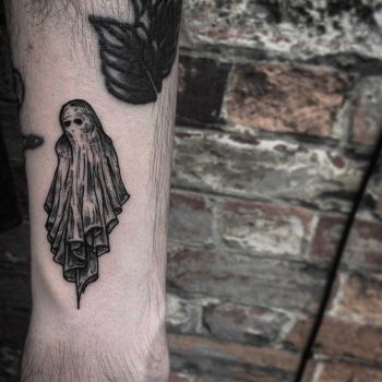 Cheeky little ghost tattoo