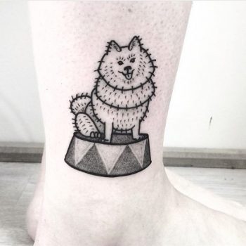 Circus dog tattoo by dorca borca