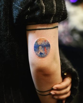 Claude monet's impression, sunrise tattoo