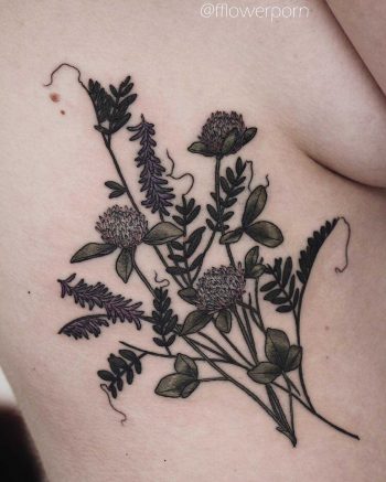 Clover and wild vetch tattoo