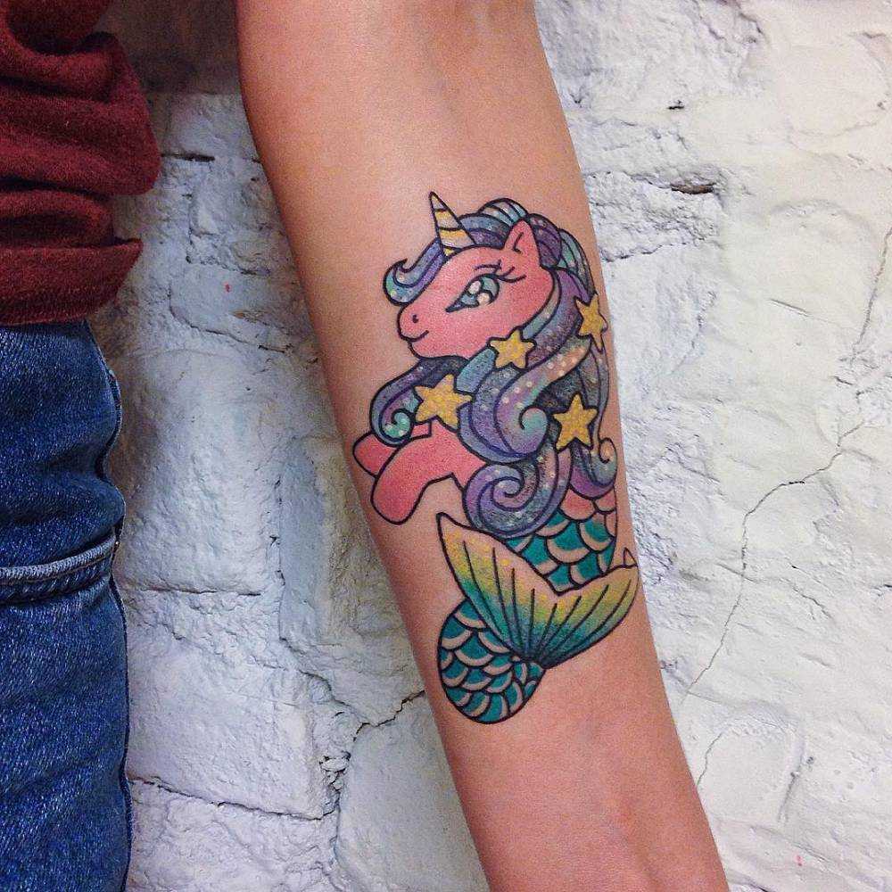 Colorful unimaid tattoo