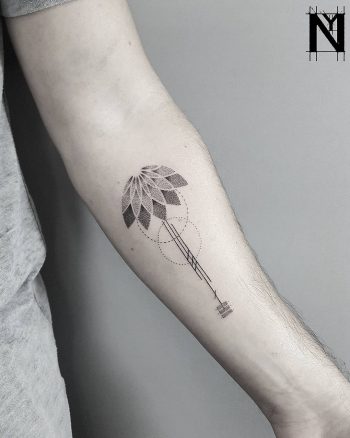 Conceptual guitar tattoo