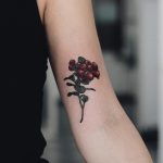 Cowberry tattoo on the left arm