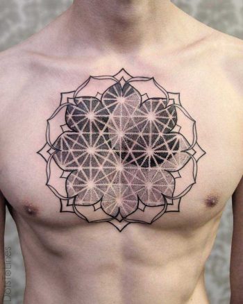 Custom geometry tattoo by chaim machlev