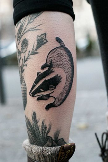 Cute badger tattoo