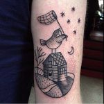 Cute bird tattoo by Susanne König Suflanda