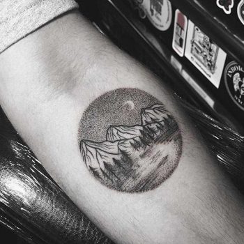 Dot-work landscape by Yi Postyism