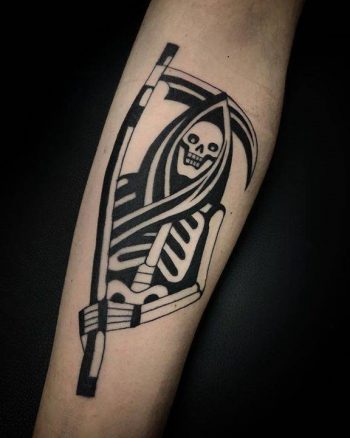 Ex-libris style grim reaper by Luciano Calderon