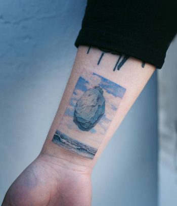 Floating rock tattoo by Sol