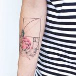 Floral golden ratio tattoo