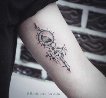 Garlic and geometry tattoo