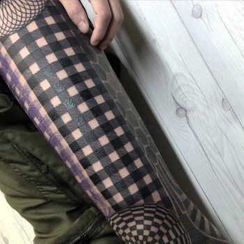 Gingham pattern tattoo