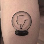 Hand-poked crystal ball with a dislike