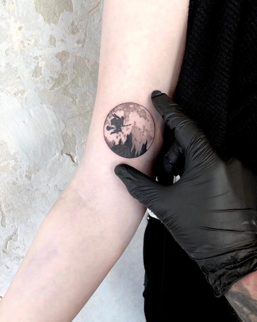 Harry Potter tattoo on the right arm