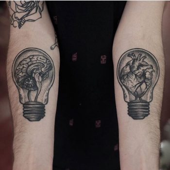 Heart and brain light bulbs by Jonas Ribeiro