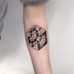 Impossible geometric figure tattoo
