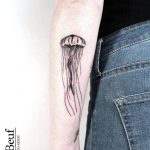 Jellyfish tattoo by Loïc Lebeuf