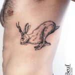 Jumping rabbit tattoo by loïc lebeuf
