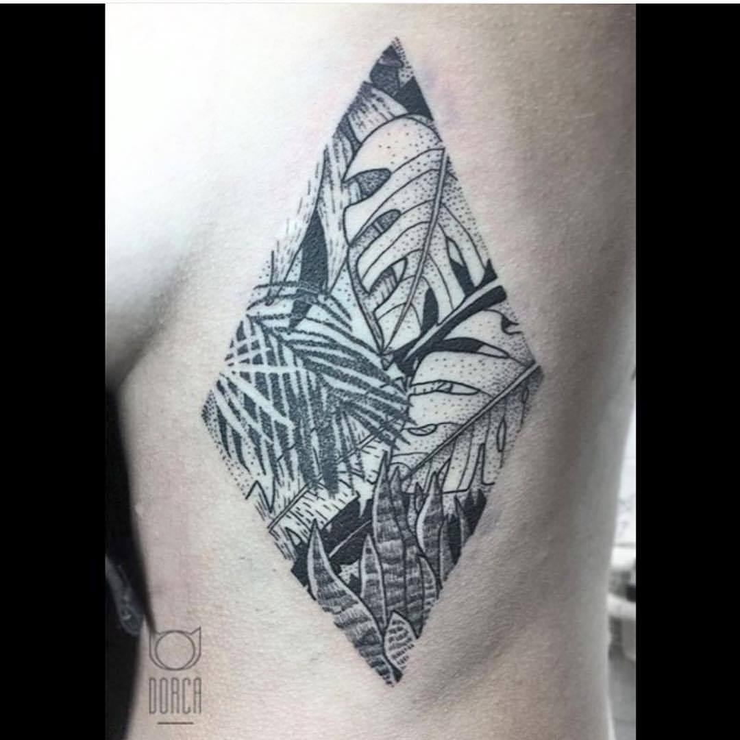 Jungle scenery tattoo by Dorca Borca