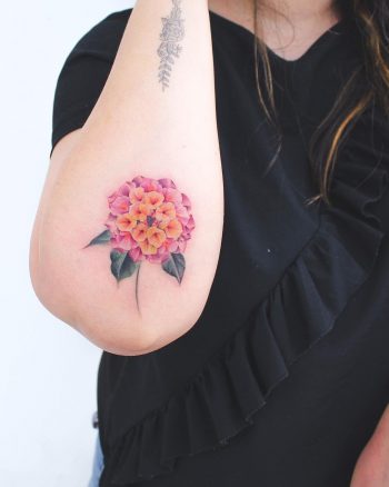 Lantana flower tattoo