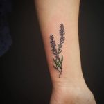Little lavender tattoo on the wrist