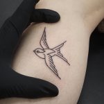 Little outline swallow tattoo