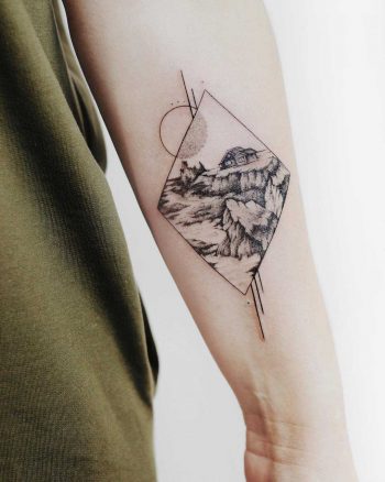 Lóndrangar, Icelandic landscape tattoo