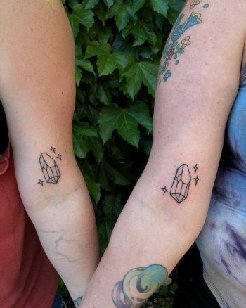 Matching diamond tattoos for friends
