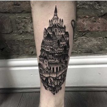 Medieval town tattoo by Dsarok