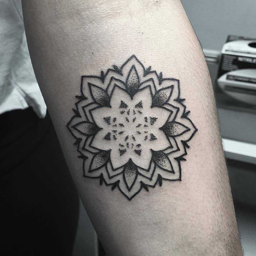 Mini mandala tattoo by Devon Lee