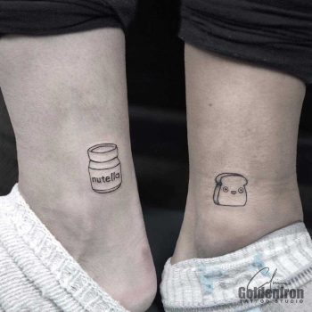 Nutella jar and toast tattoo by Calvin Grxsy