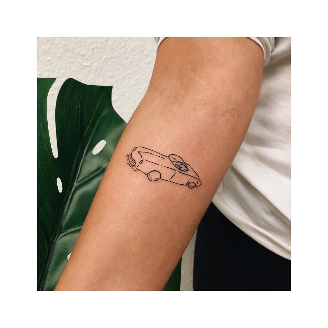 Outline Cadillac tattoo