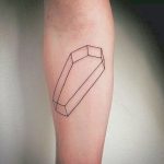 Outline coffin tattoo