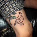 Outline pigeon tattoo